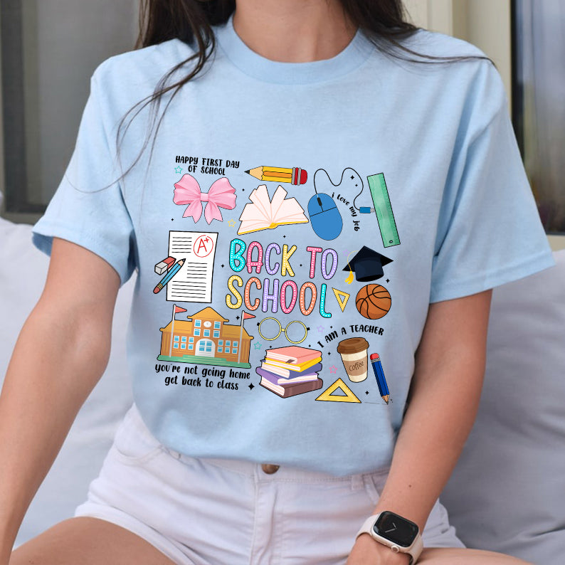 Petthouse | Back To School Shirt, First Day Of School Bright Doodle Dots Shirt, Gift For Teacher