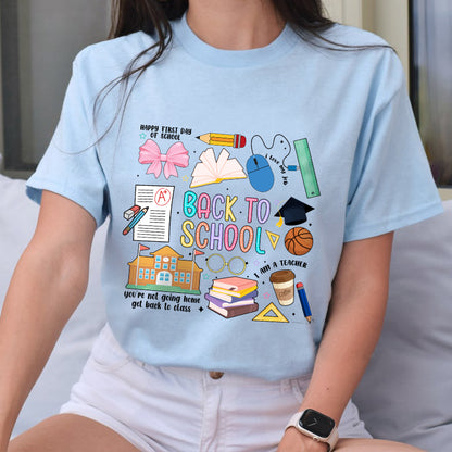 Petthouse | Back To School Shirt, First Day Of School Bright Doodle Dots Shirt, Gift For Teacher