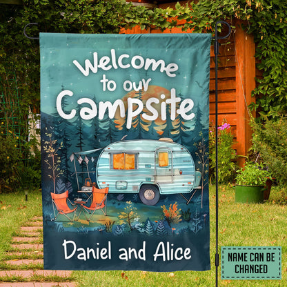 Petthouse | Personalized Camping Flag, Custom Garden Flag, Welcome To Our Camper Flag, Campsite Flag, Camping Gift