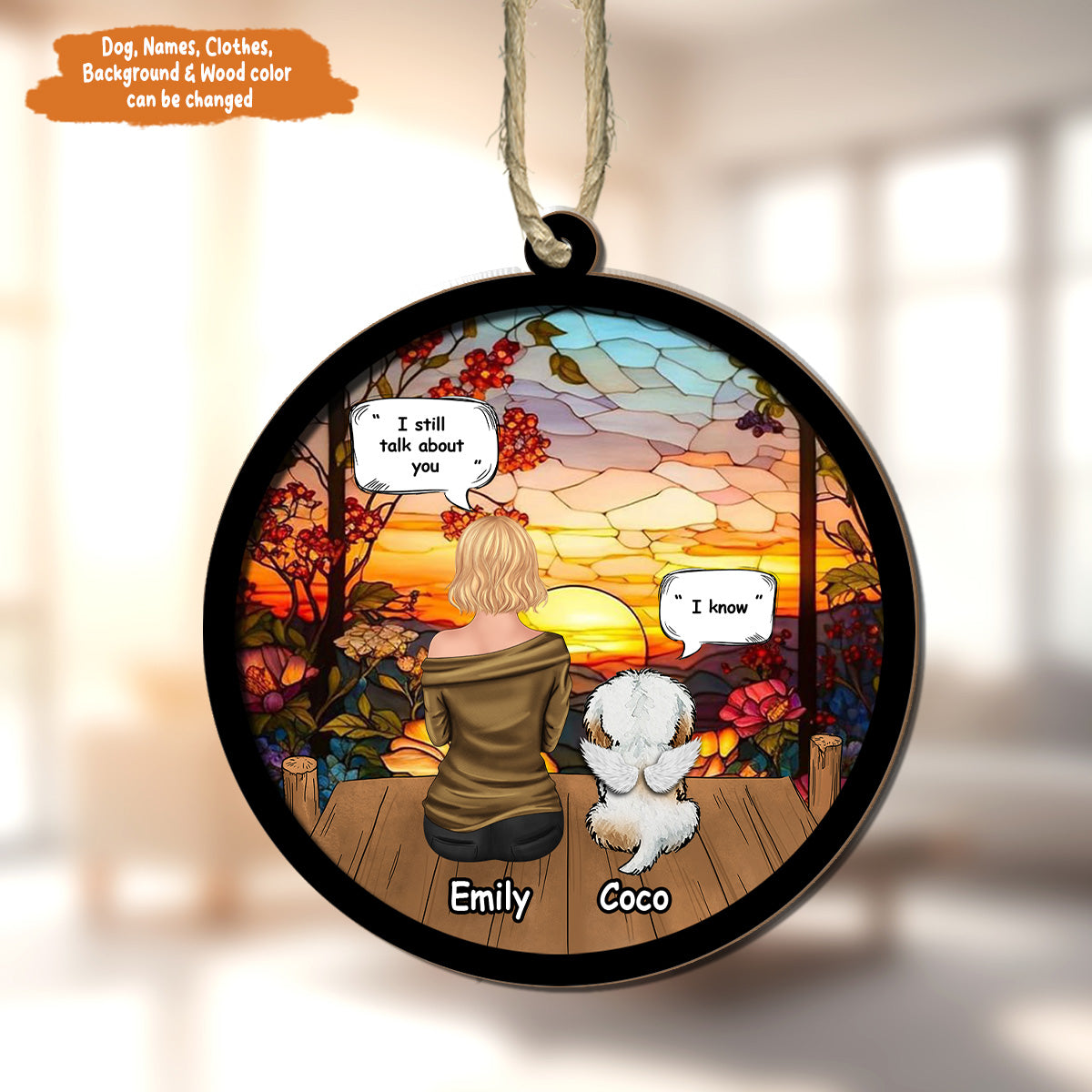 Petthouse | Personalized Memorial Dog Suncatcher, Memorial Gift For Dog Lovers, Loss Of Dog Sympathy