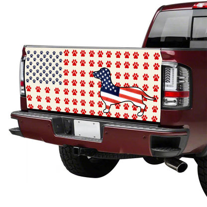 Petthouse | Tailgate Vinyl Graphic Wrap Dachshund us Flag Tailgate Wrap Dog Tailgate Decal Tailgate Wrap