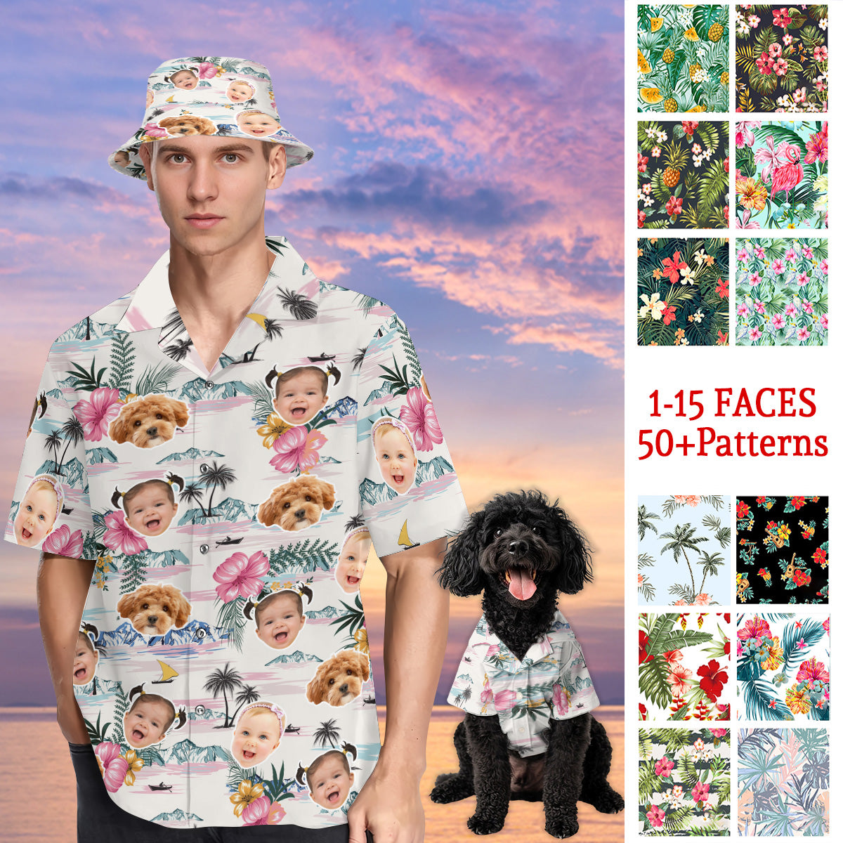 Petthouse | Personalized Hawaiian Shirt With Face, Summer Family Shirt, Summer Party Gift