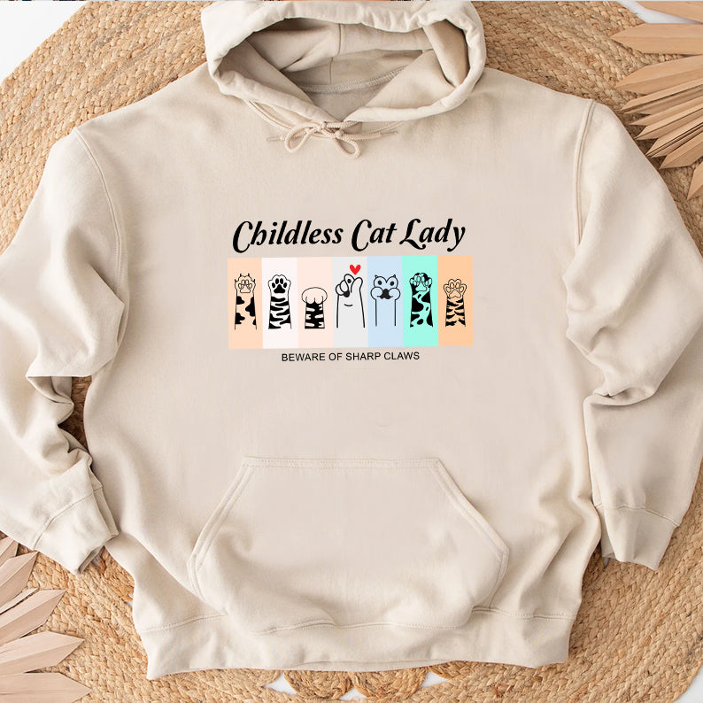 Petthouse | Cute Childless Cat Lady Shirt, Beware Of Sharp Claws Funny Shirt, Shirt For Woman