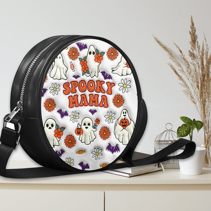 Petthouse | Spooky Mama 3d Print Leather Handbag, Halloween Mom Gift Wallet Bag, Mom Gift, Halloween Mom Gift Bags