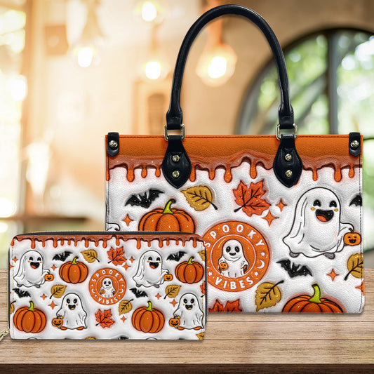 Petthouse | Spooky Vibes Halloween Handbag Wallet, Spooky Halloween Bag For Mom, Halloween 3d Inflated Effect Bag, Halloween Gift