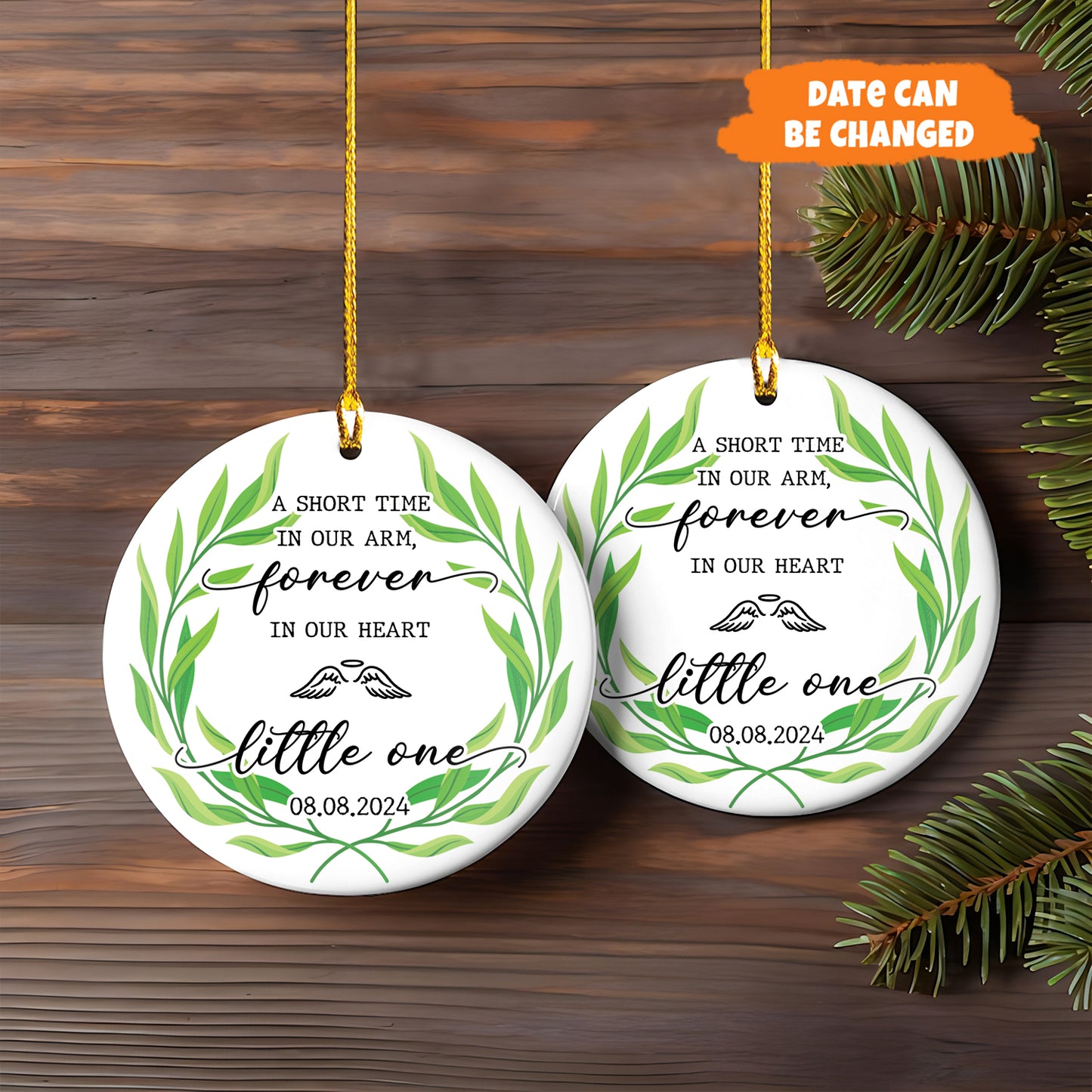 Petthouse | Personalized Pregnancy Loss Ornament, Baby Memorial, In Loving Memory Christmas Ornament