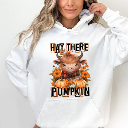 Petthouse | Hay There Pumpkin Cow Shirt, Autumn Fall Thanksgiving, Housewarming Gift, Spooky Vibes