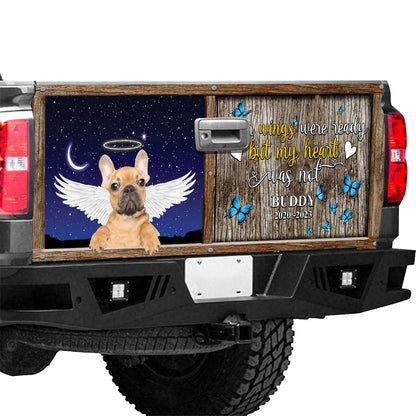 Petthouse | Customized French Bulldog Angel Tailgate Wraps For Trucks Dog In Heaven Tailgate