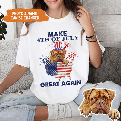 Petthouse | Personalized Dog Independence Day Shirt, Make 4th Of July Great Again, Gift For Dog