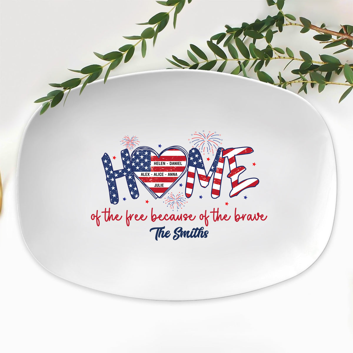 Petthouse | Custom Grilling Plate Independence Day, Home Of The Free Grilling Plate, BBQ Platter, Independence Day Gift, Grill Plate Gift 4th Of July