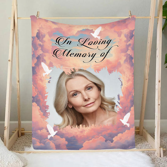 Petthouse | Personalized Custom Photo Remembrance Blanket, Memory Of Family Member Blanket, Memorial Gift For Mom Dad