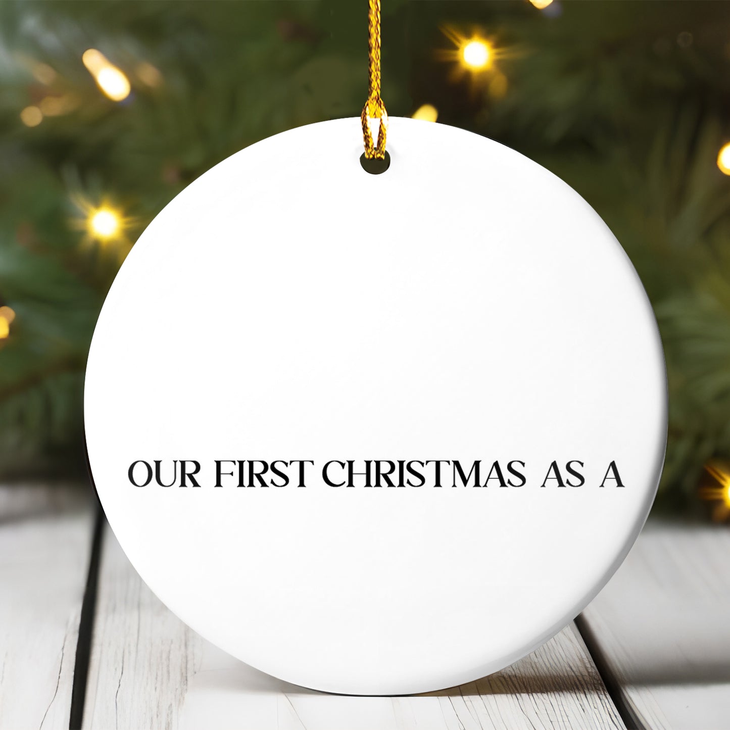 Petthouse | Personalized Family Of Four Christmas Ornament, First Baby Xmas Family Ornament, Baby Family