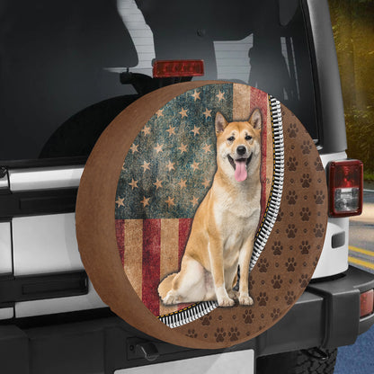 Petthouse | Shiba Inu Dog American Tire Cover American Pride Tire Protector Camper Tire Cover Dog Paws