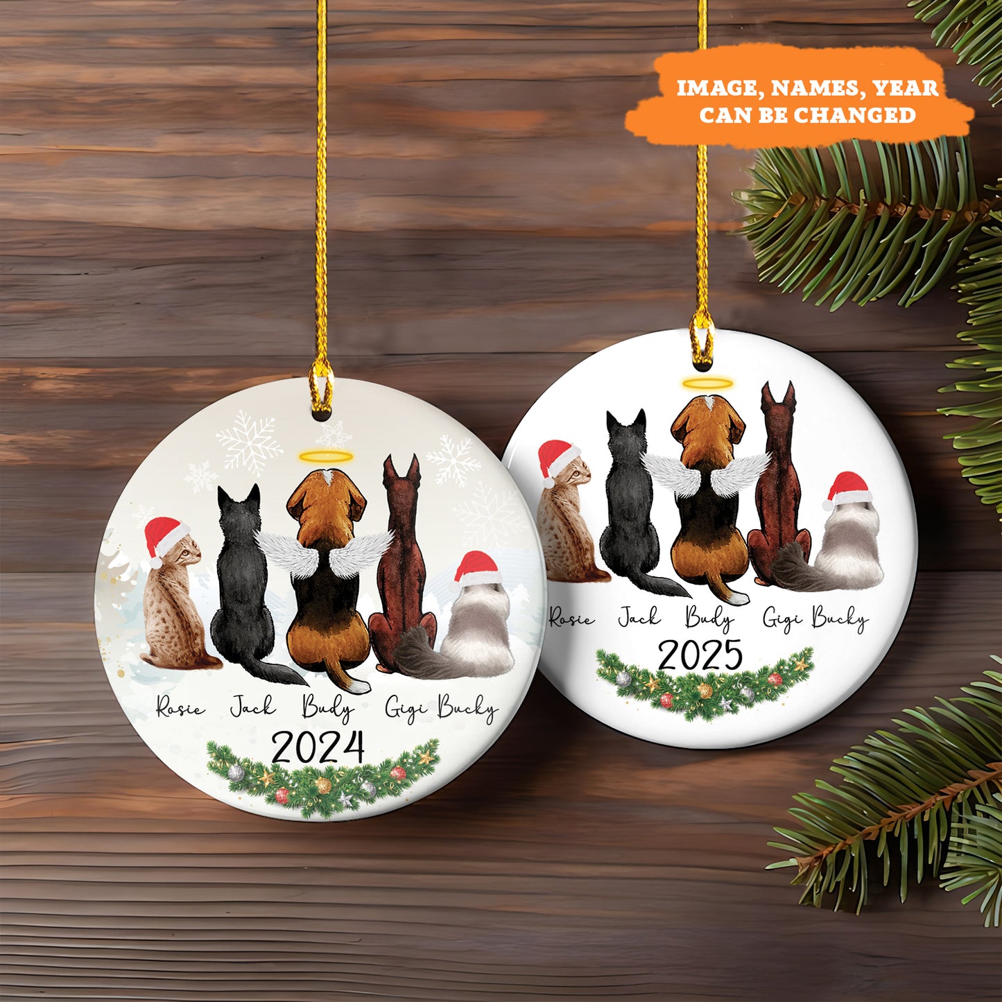 Petthouse | Custom Dogs Ornaments, Cats Ornaments, Xmas Tree Ornament, Christmas Ornament, Cat Dog Ornament