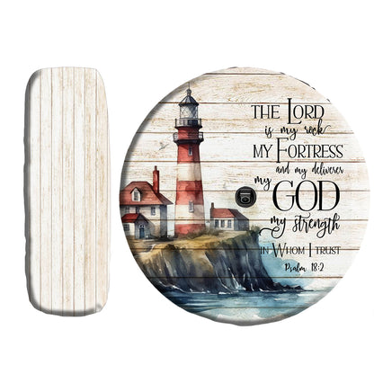 Petthouse | Christian Bible Spare Tire Cover Lighthouse Wheel Cover Psalm Car Accessory New Car Gift