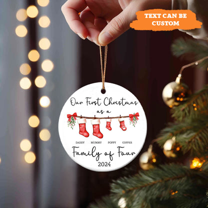 Petthouse | Personalised First Christmas As A Family Ornament, Baby First Christmas Tree Ornament, 1st Xmas