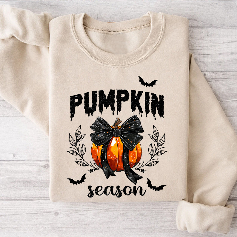 Petthouse | Coquette Pumpkin Season Shirt, Fall Pumpkins Coquette Black Bow, Spooky Season Fall Autumn Gift