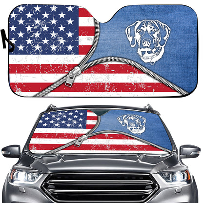 Petthouse | German Shorthaired Pointer Windshield Sun Shade American Flag Truck Window Shades Independence