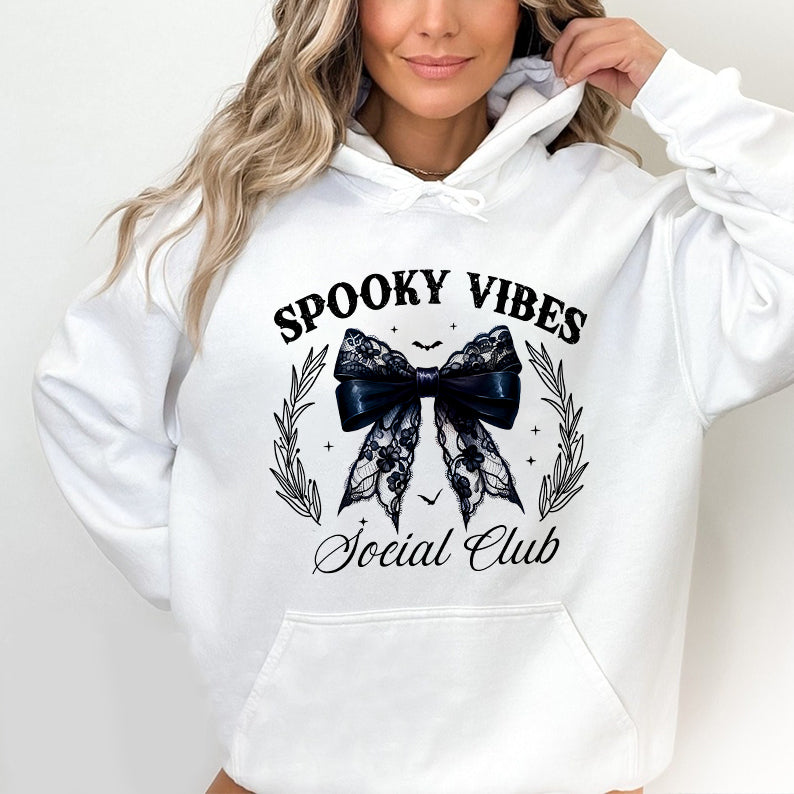 Petthouse | Spooky Vibes Social Club Shirt, Halloween Shirt, Halloween Coquette Bow Shirt