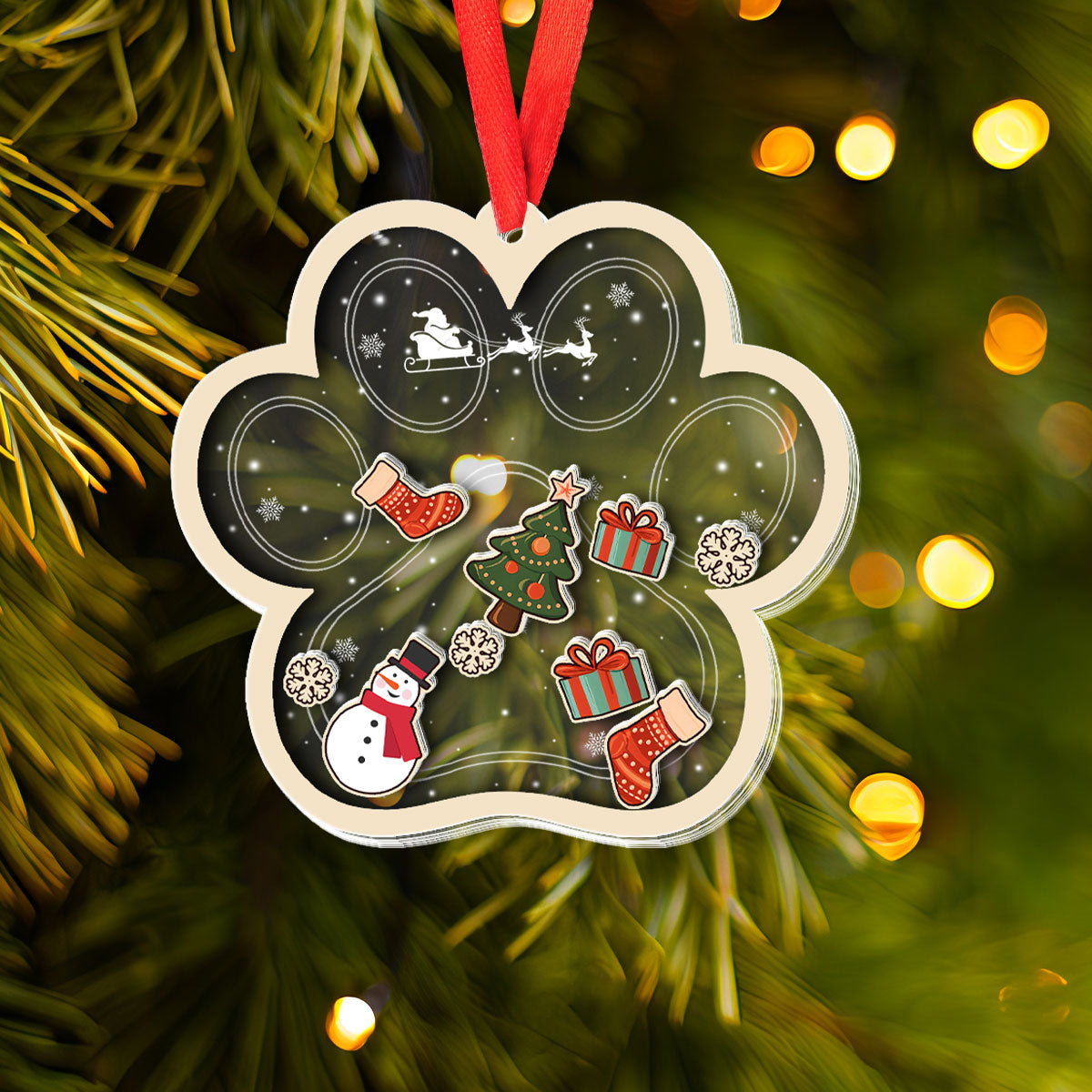 Petthouse | Personalized Pet 4d Shake Ornament, Dog Cat Christmas Ornament, Family Christmas Gifts