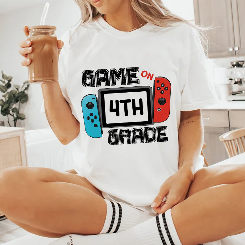 Petthouse | Custom Game On Forth Grade Shirt, Back To School 4th Grade Shirt, Boys Gamer Student