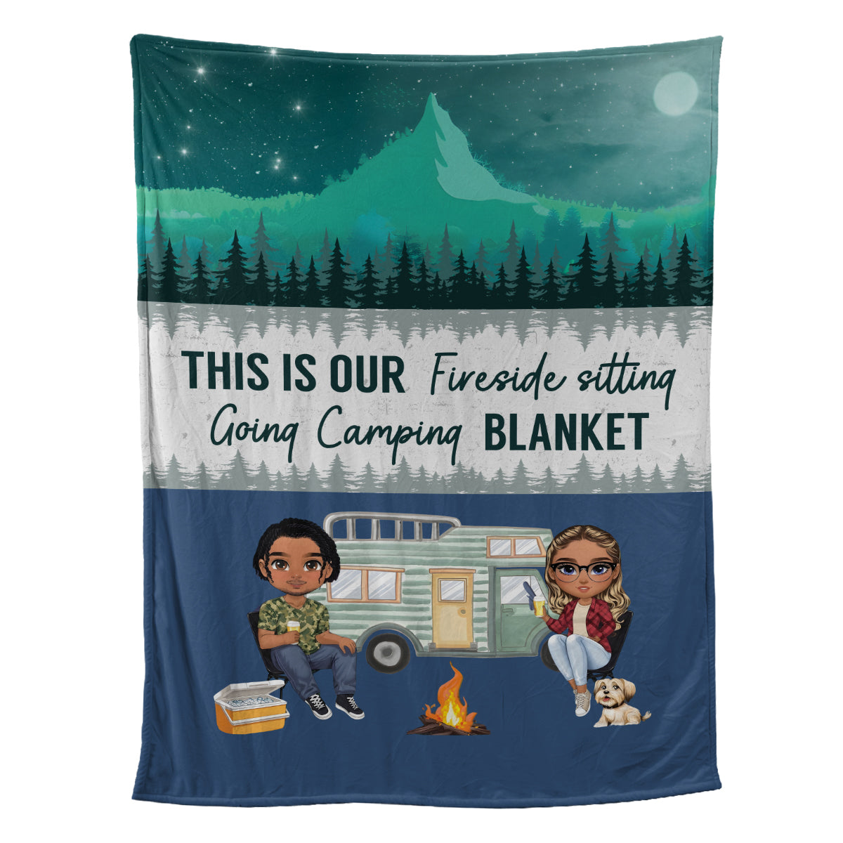 Petthouse | Personalized Camping Couple Blanket, Camping Lover Fleece Blanket, Camper Throw Blanket, Nature Lover