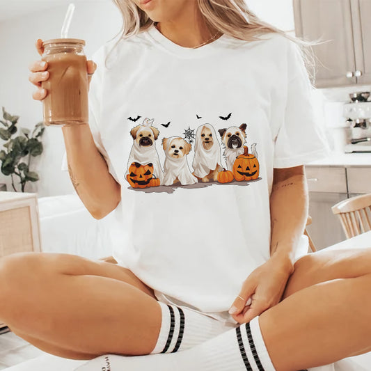 Petthouse | Halloween Cute Dog T-shirt, Yorkshire Ghost Dog Shirt, Halloween Gift, Halloween Dog