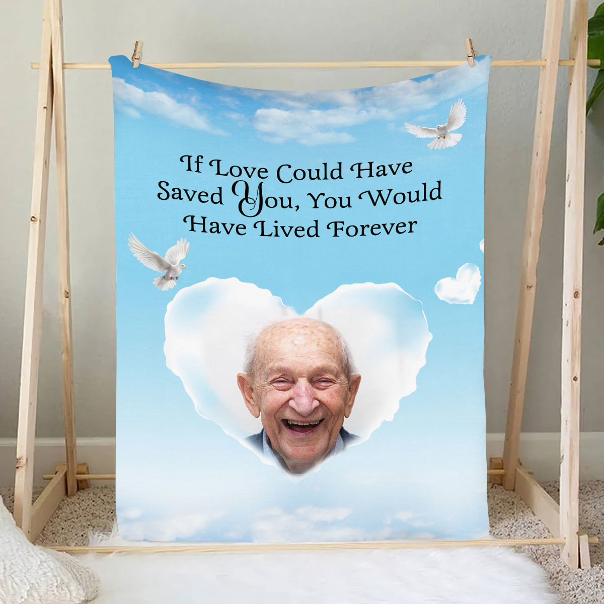 Petthouse | Personalized Photo Memorial Blanket, If Love Could Have Saved You Fleece, Memorial Gift For Family