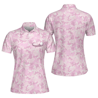 Petthouse | Customized Pink Camouflage Pattern Women's Polo Shirts Golfing Team Gift Golfer Sports