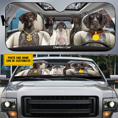 Petthouse | German Shorthaired Pointer Windshield Sun Shade Crazy Rich Dog Car Window Sunshade Gift For Dog