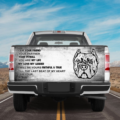 Petthouse | Pitbull Tailgate Dog Dad Mural I Am Your Friend Graphic Birthday Gift For Dad Tailgate Wrap