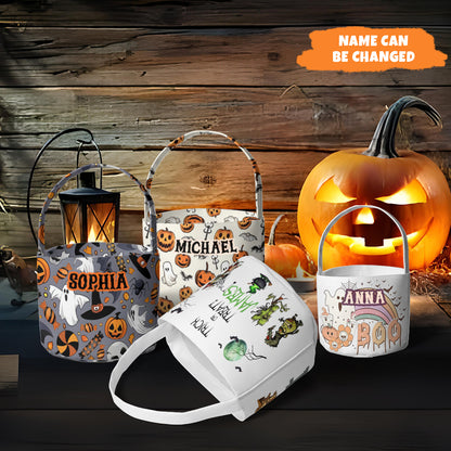 Petthouse | Custom Halloween Trick Or Treat Bag For Kids, Spooky Scary Vibes Basket, Candy Bag For Kids