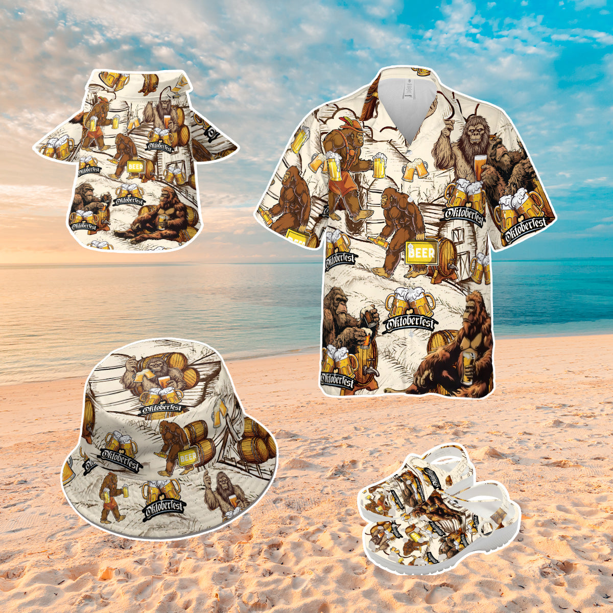 Petthouse | Funny Drinking Beer Summer 3d Hawaiian Shirts, Octoberfest Beer Drinking