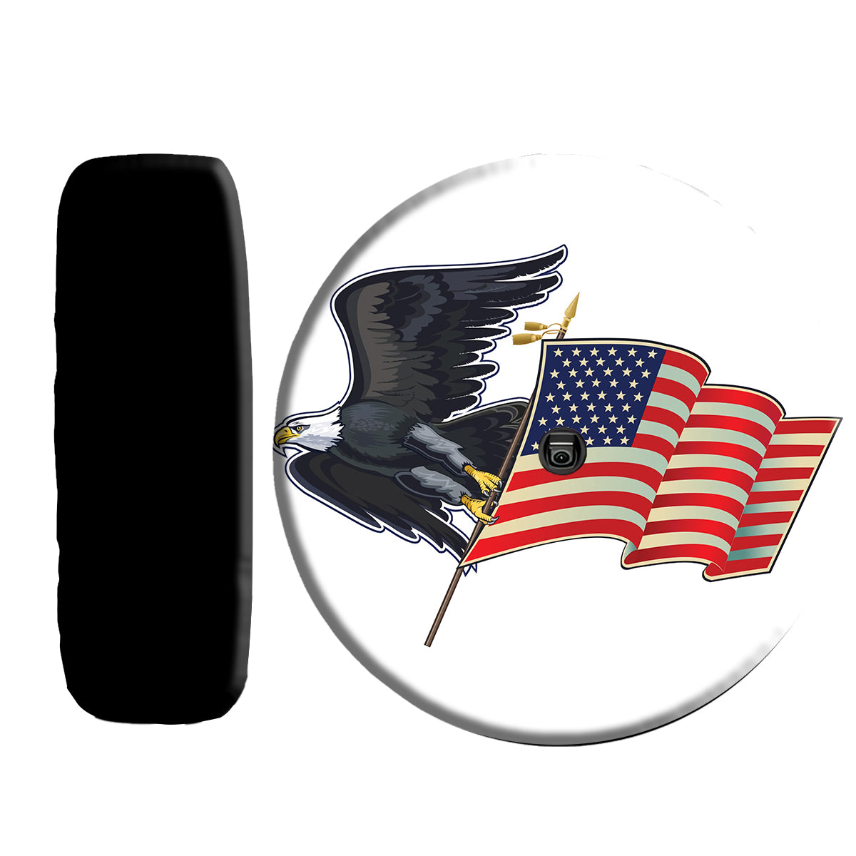 Petthouse | American Flag Spare Tire Cover Eagle Patriotic Spare Tire Cover Eagle Camper Wheel Accessories