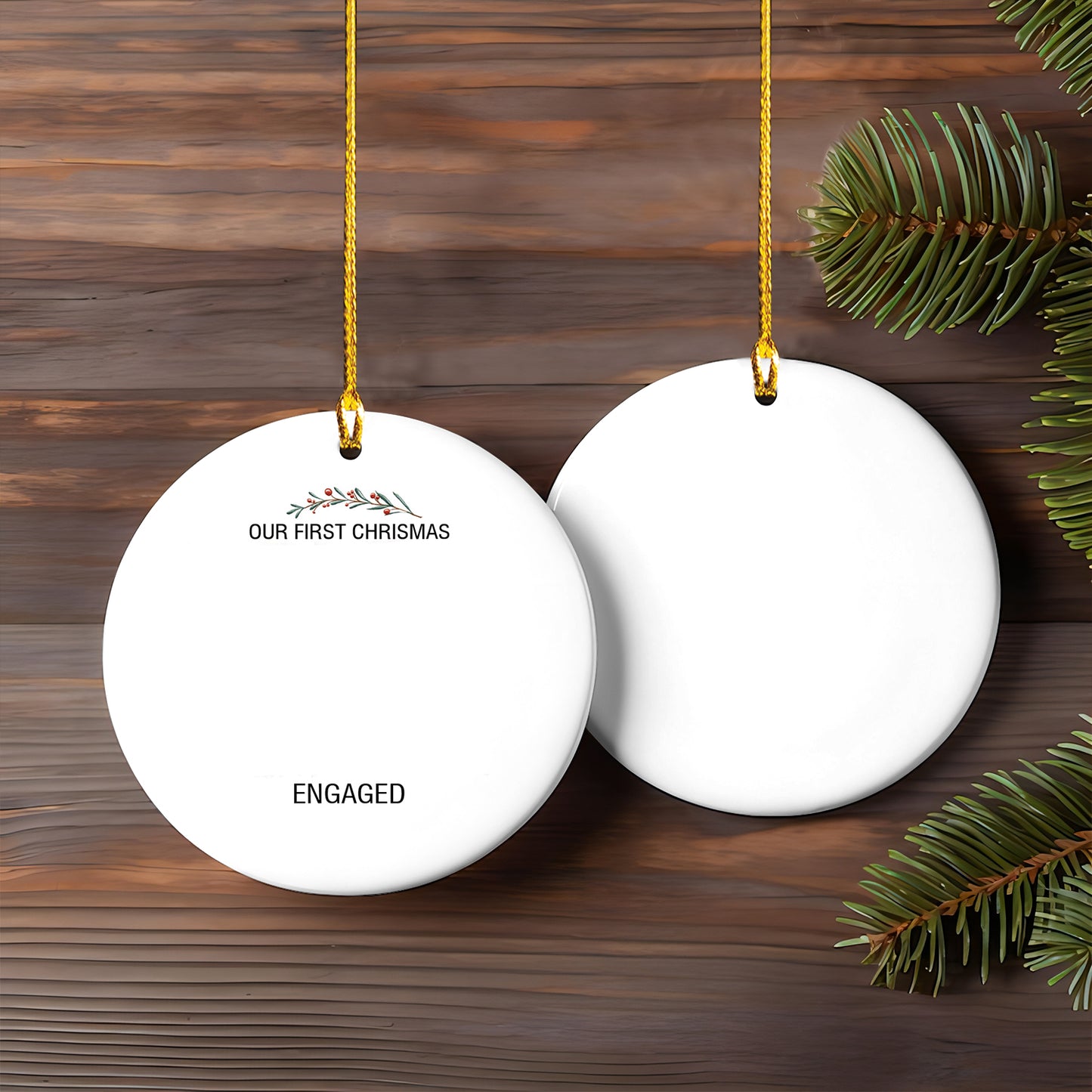 Petthouse | Personalized Engagement Christmas Ornament, Our First Christmas Keepsake, Xmas Ornament