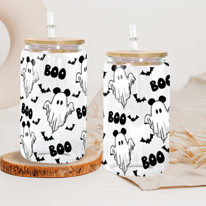 Petthouse | Ghost Boo Halloween Glass Can Wrap, Halloween Libbey Glass Can, Libbey Glass Can