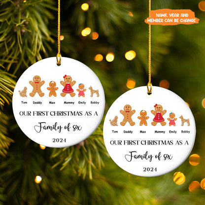 Petthouse | Personalized Family Of Four Christmas Ornament, First Baby Xmas Family Ornament, Baby Family