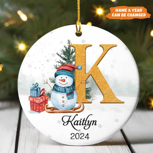 Petthouse | Personalized Letter Name Ornaments, 2024 Family Ornament, Family Christmas, Christmas Gift