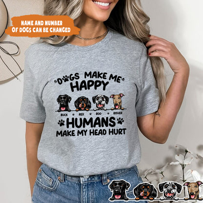 Petthouse | Dogs Dad Make Me Happy Shirt, Gift For Father's Day, Dog Lovers Unisex Cotton Shirt