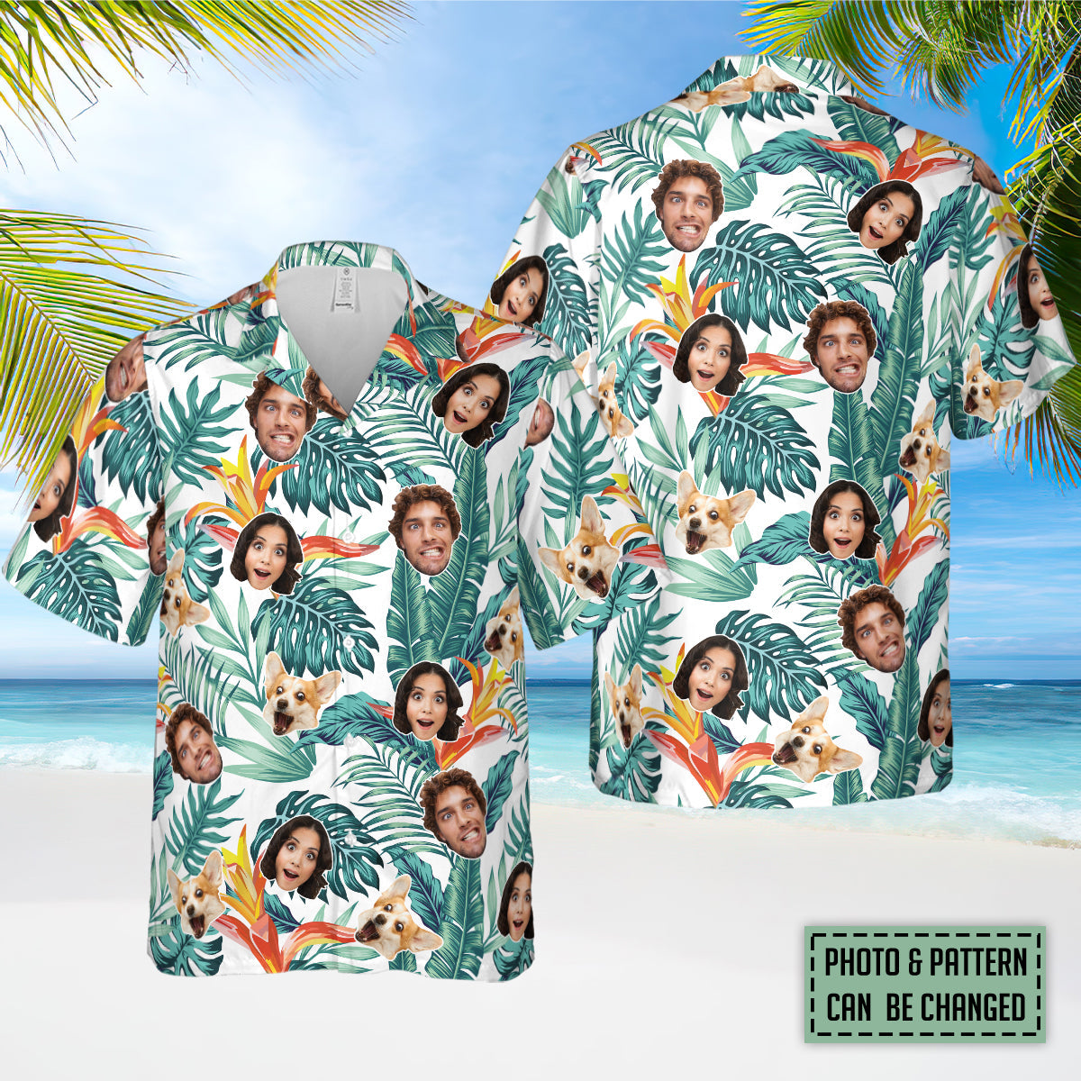 Petthouse | Custom Face Hawaiian Shirt, Personalized Hawaii Shirt, Tropical Beach Shirt, Hawaiian Button Down Shirt For Men, Family Hawaiian Shirt