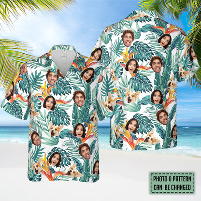 Petthouse | Custom Face Hawaiian Shirt, Personalized Hawaii Shirt, Tropical Beach Shirt, Hawaiian Button Down Shirt For Men, Family Hawaiian Shirt