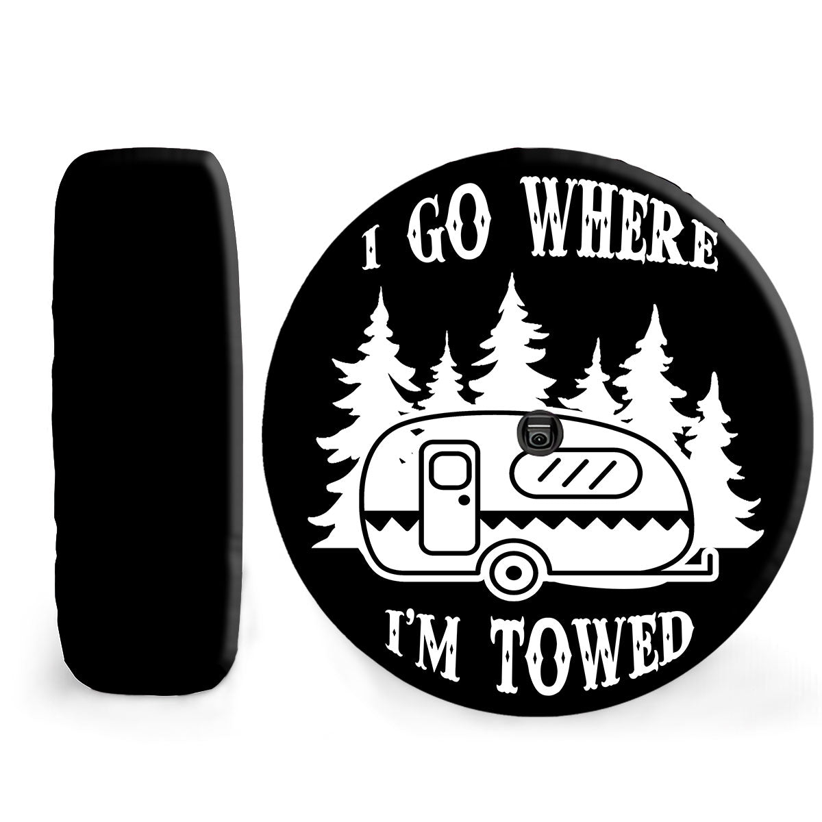 Petthouse | Camping Spare Tire Covers Forest Camping Wheel Cover I Go Where I'm Towed Wheel Tire Wheel