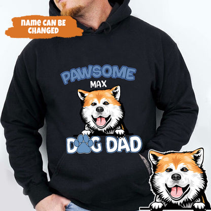 Petthouse | Custom Dog Pawsome Dog Dad Shirt, Gift For Dog Lovers, Father's Day, Gift For Dad