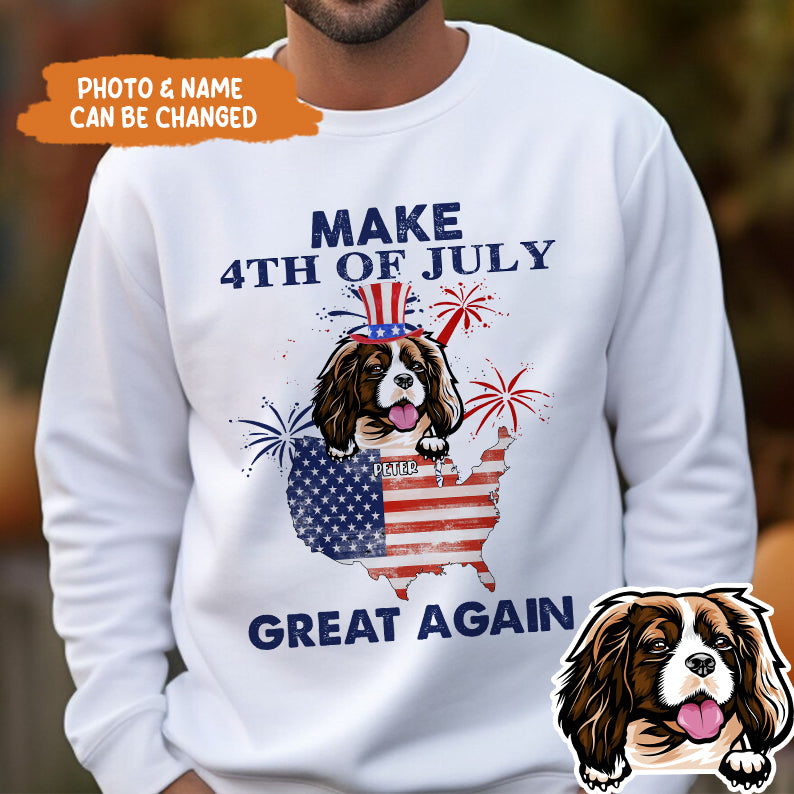 Petthouse | Personalized Dog Independence Day Shirt, Make 4th Of July Great Again, Gift For Dog