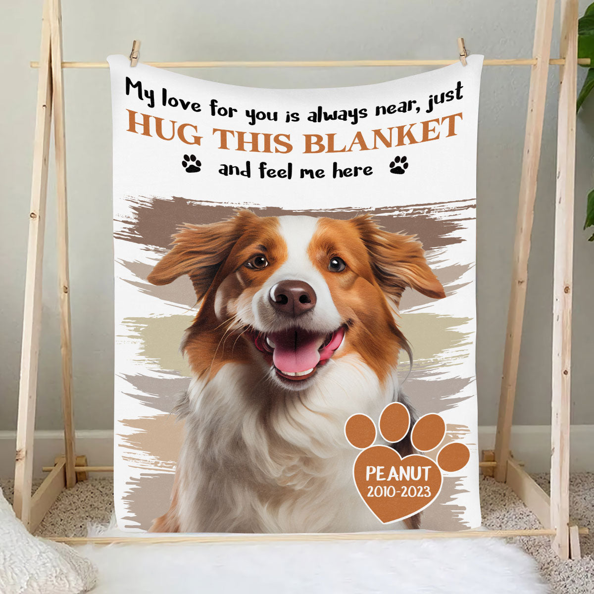 Petthouse | Personalized Pet Portrait Throw Blanket For Dog Owner, Memorial Dog Picture Blanket, Sympathy Gifts For Dog