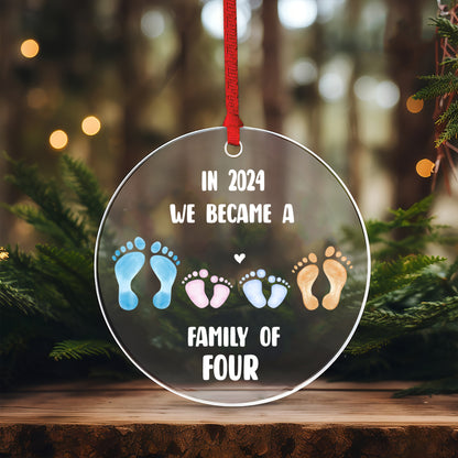 Petthouse | Personalized Family Of Four Christmas Ornament, Family Ornament, Baby's First Christmas Ornament