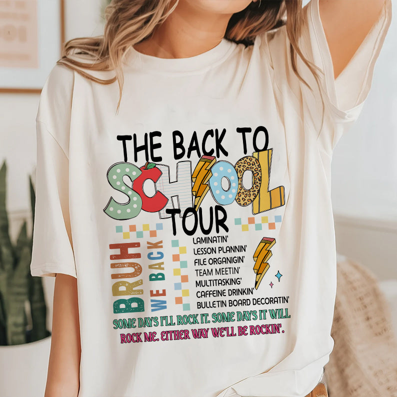 Petthouse | The Back To School Tour Shirt, Bruh We Back T Shirt, Teacher T Shirt, School Doodles