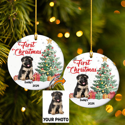 Petthouse | Personalised Dogs First Christmas Ornament, Puppy's 1st Xmas Tree Decoration, Memorial Gift