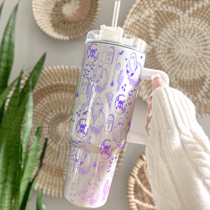 Petthouse | Halloween Doodles 40oz Tumbler, Ghost Tumbler, Viral Halloween Tumbler, Spooky Vibes