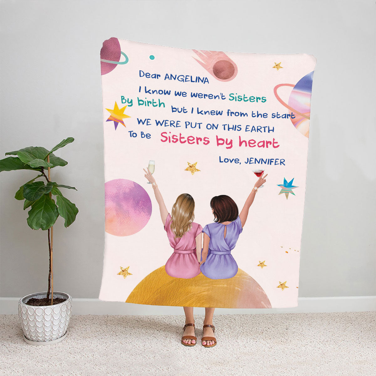 Petthouse | We Weren't Sisters By Birth - Gift For Bestie - Personalized Fleece Blanket